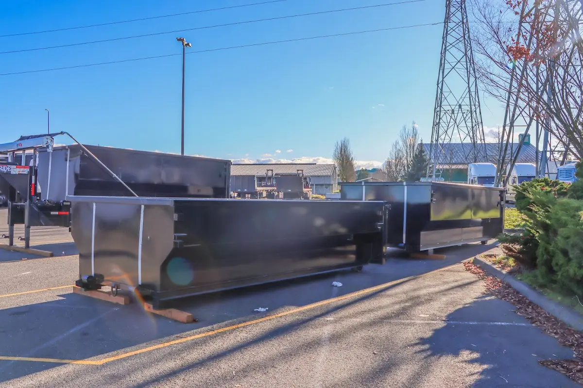 Roll-off dumpster ready for waste disposal at job site for Cleanout Dumpster Rental in Rancho Santa Margarita